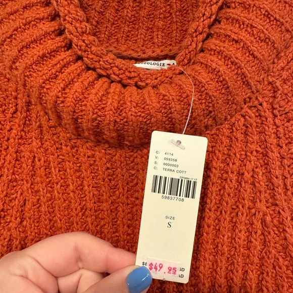 Cozy Orange Knit Anthropologie Sleeveless Top NWT - Picture 2 of 4